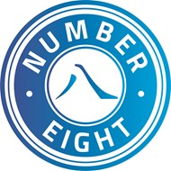 Number Eight logo blauw verloop